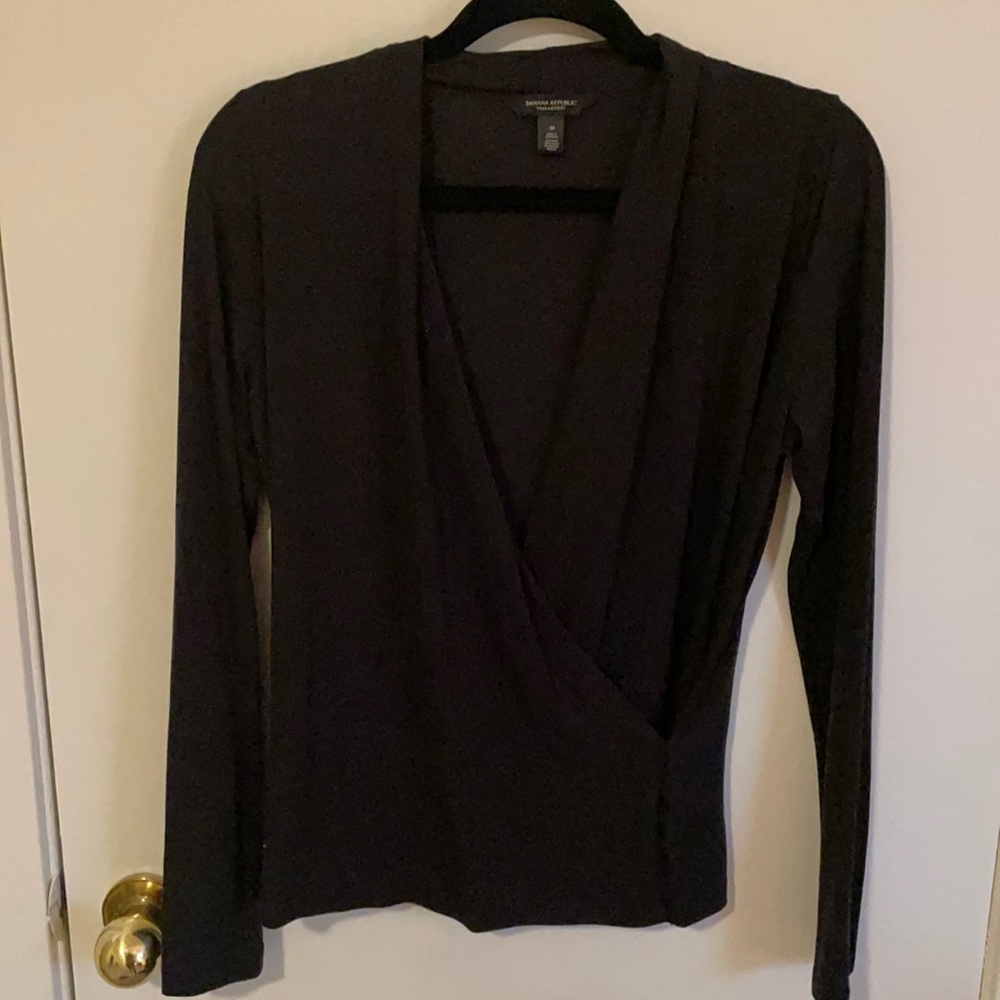 Banana Republic Cross Front Knit Top